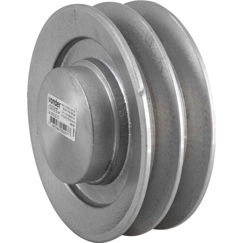 Polia de alumínio 2 canais B 130 mm - 6684220130 Polia de alumínio 2 canais B 130 mm - 6684220130