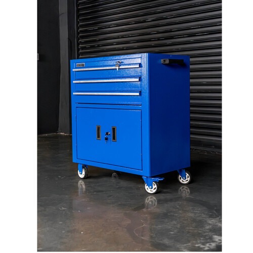 Carrinho para ferramentas com 3 gavetas e 2 portas 