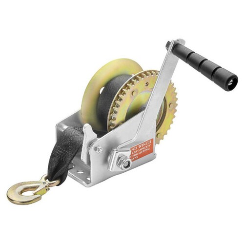 Guincho manual catracado 750kg com cinta nylon - GF-1200 Guincho manual catracado 750kg com cinta nylon - GF-1200