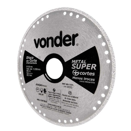Disco diamantado liso 125 mm para Aço carbono e inox Disco diamantado liso 125 mm para Aço carbono e inox