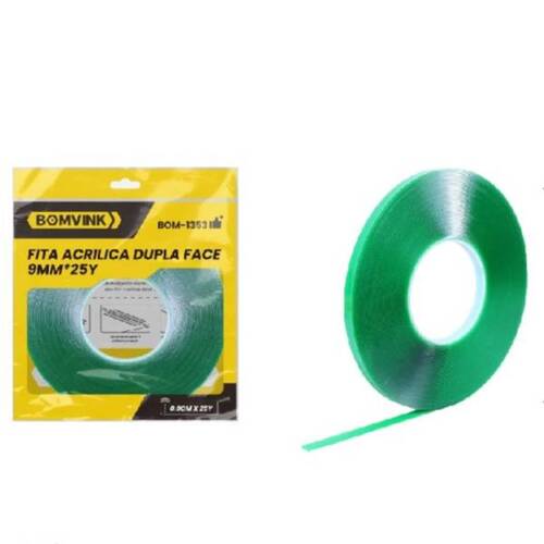 Fita dupla face acr�lica 25 mm x 9m - BOM-1353