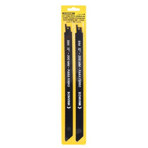 L�mina serra sabre 300 mm 14 dentes para metal 2 pe�as - BOM-5138