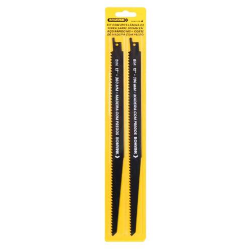 L�mina serra sabre 300 mm 6 dentes para madeira 2 pe�as - BOM-5136