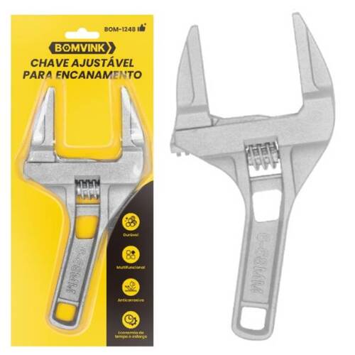 Chave ajust�vel para encanamento abertura de 7 a 70 mm - BOM-1248