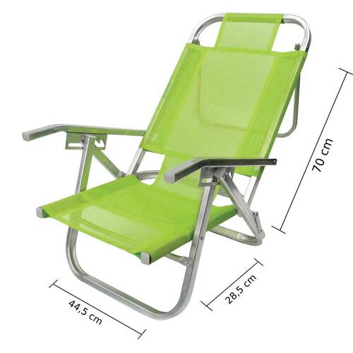Cadeira de praia dobr�vel em 5 posi��es verde - Copacabana