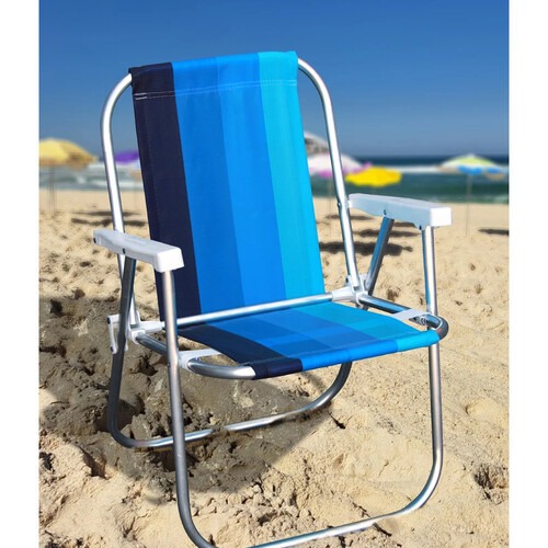 Kit Cadeira de praia alta em alum�nio CAD0047 + Carrinho Mesa CAR0649