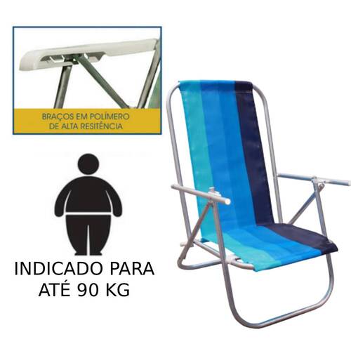Cadeira de praia dobr�vel em 2 posi��es - CAD0041