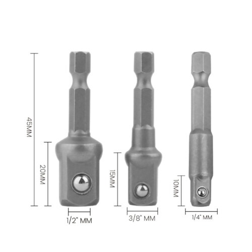 Jogo de adaptadores para soquetes com trava esf�rica 3 pe�as - BOM-5053