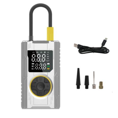 Mini Compressor de Ar port�til digital 150 PSI com LED e Power Bank - BOM-8924