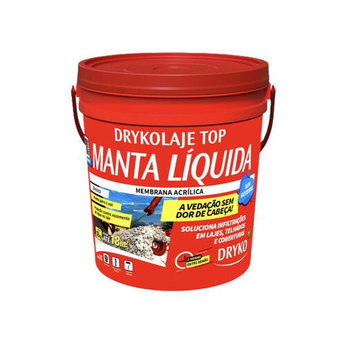 Manta líquida impermeabilizante para lajes 4kg - DRYKOLAJE TOP Manta líquida impermeabilizante para lajes 4kg - DRYKOLAJE TOP