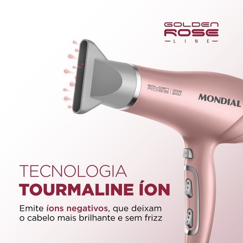 Secador de cabelo 2200 watts Golden Rose bilvot - SC-32 110V/220V Secador de cabelo 2200 watts Golden Rose bilvot - SC-32 110V/220V