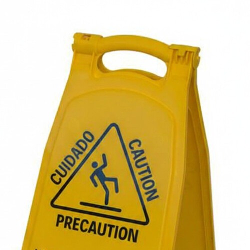 Placa de sinaliza��o Limpeza em Andamento