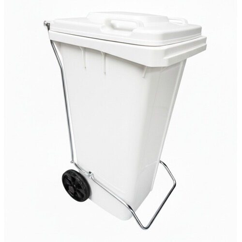 Lixeira pl�stica 120 litros com pedal e rodas