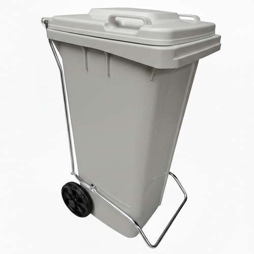 Lixeira pl�stica 120 litros com pedal e rodas