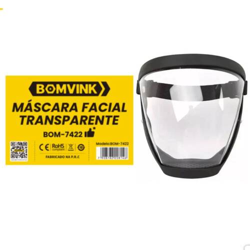 M�scara protetor facial transparente com sa�da de ar - BOM-7422