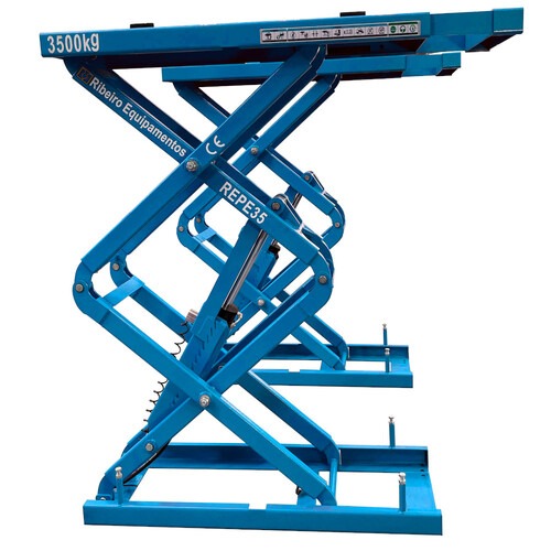 Elevador automotivo hidráulico pantográfico 3,5 T de embutir monofásico azul - REPEI35 220V Elevador automotivo hidráulico pantográfico 3,5 T de embutir monofásico azul - REPEI35 220V