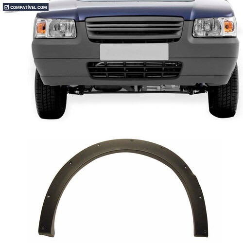 Moldura roda Uno Way 2006 a 2008 dianteiro esquerdo preto texturizado - 3244