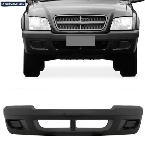 Para-choque S10/Blazer 2001 a 2008 dianteiro preto liso com e sem farol - 1690