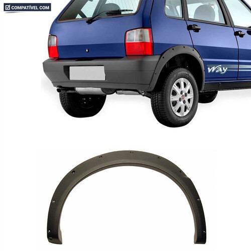 Moldura roda Uno Way Economy 2008 a 2011 traseiro direito cinza texturizado - 3249