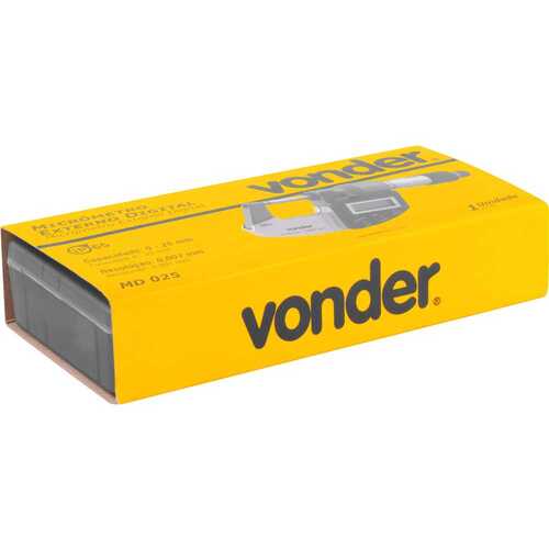 Micrometro externo 0 - 25 mm exatid�o de 0,002 mm - MD 025