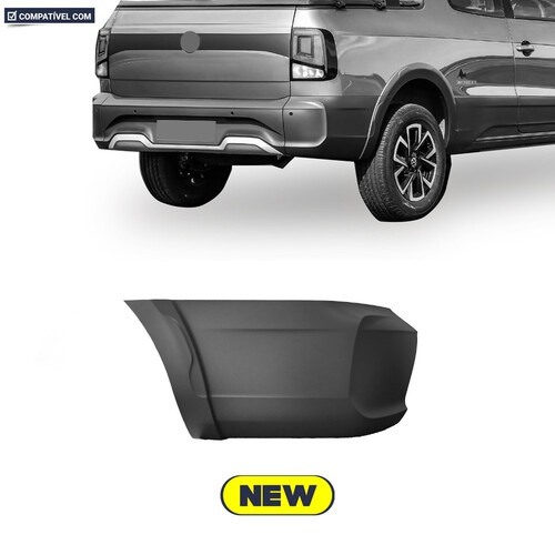 Para-choque Saveiro G8 2023 a 2026 traseiro preto lado direito sem sensor - 6383