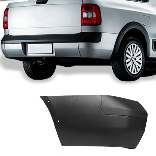 Para-choque Saveiro G5 2009 a 2013 Saveiro G6 2013 a 2016 traseiro esquerdo preto liso - 6482