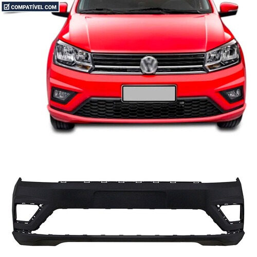 Para-choque Gol Track G7 2017 a 2020 dianteiro preto liso com furo lateral - 6635