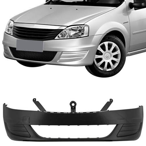 Para-choque Logan 2010 a 2014 dianteiro preto liso sem farol - 4045