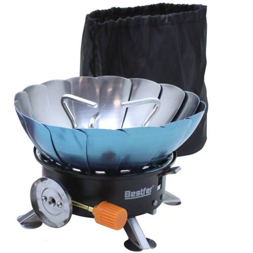 Fogareiro portátil a gás paleta corta-vento com acendimento automático - BFH3008 Fogareiro portátil a gás paleta corta-vento com acendimento automático - BFH3008