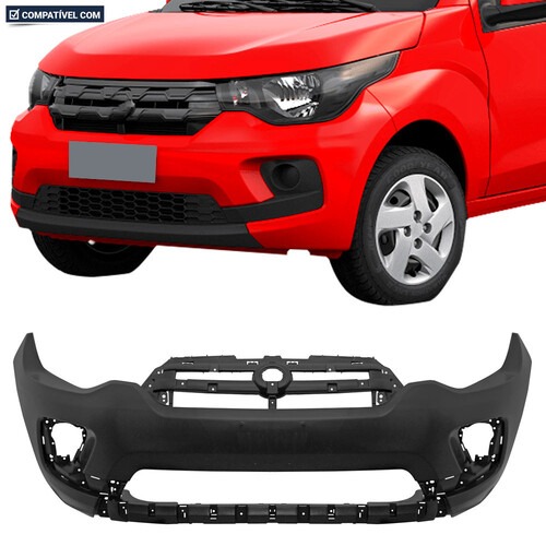 Para-choque Mobi 2016 a 2020 dianteiro preto liso com e sem farol - 3560