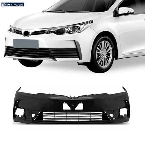 Para-choque Corolla 2017 a 2019 dianteiro preto liso - 7030