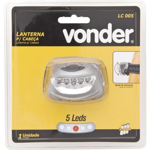 Lanterna de cabeça com 5 leds e 20 lúmens - LC 005 Lanterna de cabeça com 5 leds e 20 lúmens - LC 005