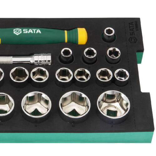 Jogo de soquete sextavado 10 a 34 mm encaixe 1/2