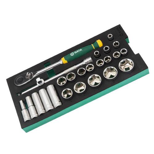 Jogo de soquete sextavado 10 a 34 mm encaixe 1/2