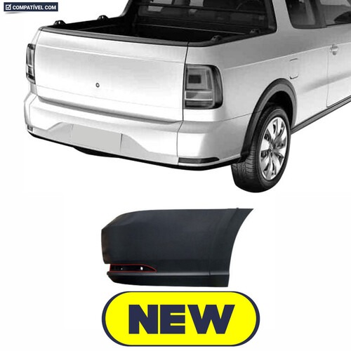 Para-choque Saveiro G7 2016 a 2021 traseiro preto lado direito sem sensor - 6686