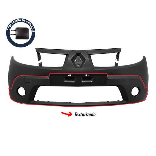 Para-choque Sandero 2008 a 2011 dianteiro preto com farol - 4140