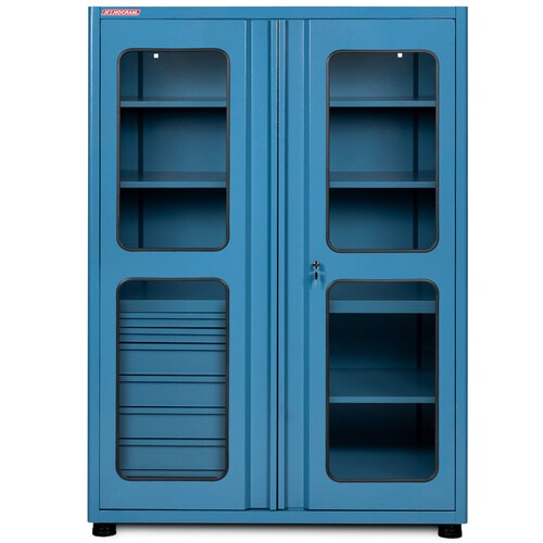 Armário para ferramentas com 7 gavetas 3 prateleiras e 2 portas com visor de vidro - NA-10 Armário para ferramentas com 7 gavetas 3 prateleiras e 2 portas com visor de vidro - NA-10