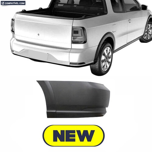 Para-choque Saveiro G7 2016 a 2021 traseiro lado esquerdo preto sem sensor - 6643