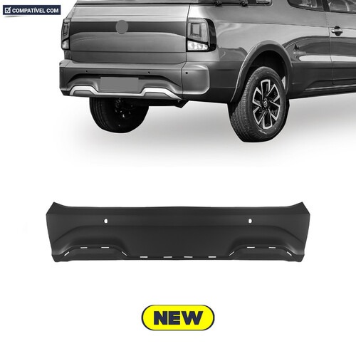 Para-choque Saveiro G8 2023 a 2026 traseiro central com sensor - 6385