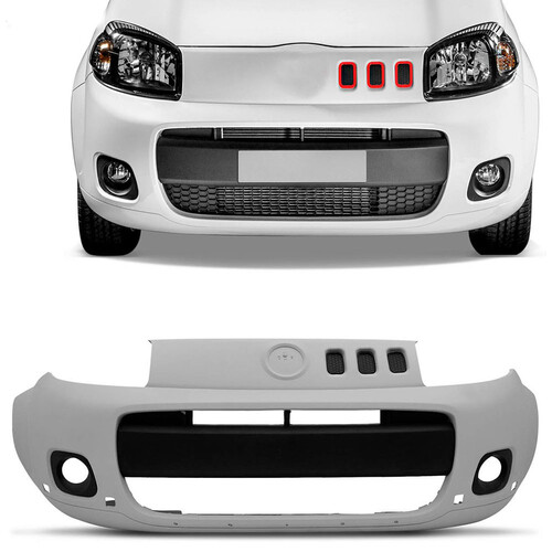 Para-choque Uno Sporting 2011 a 2014 dianteiro preto primer - 3426