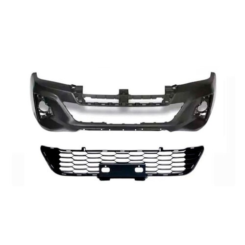 Para-choque Hilux 2018 a 2020 dianteiro preto liso com grade - 7078