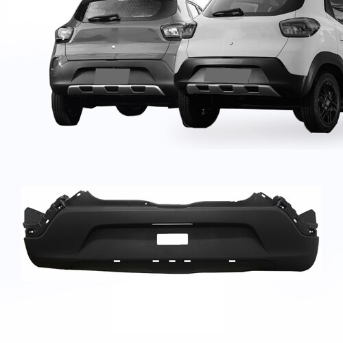 Para-choque Kwid Outsider 2019 a 2024 traseiro preto com furo - 4013