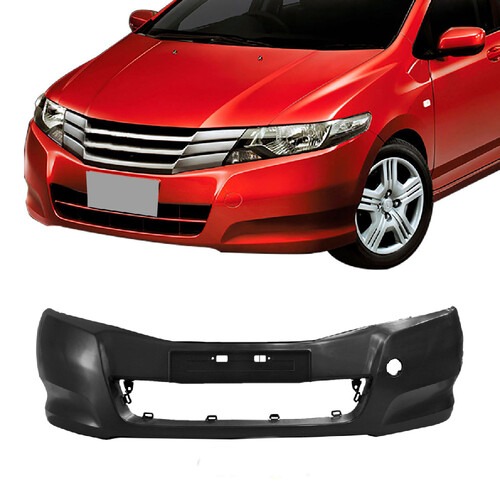 Para-choque Honda City 2009 a 2011 dianteiro preto liso sem furo para farol - 8103