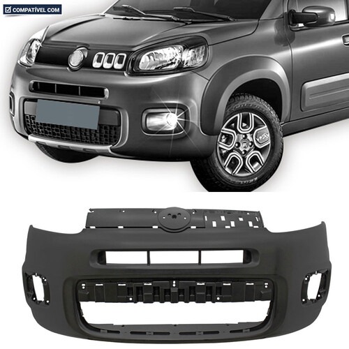 Para-choque Uno Way  2014 a 2016 dianteiro preto com e sem furo para farol - 3465