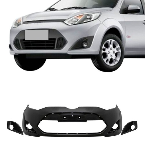 Para-choque Fiesta Hatch/Sedan 2011 a 2014 dianteiro preto liso - 2586K