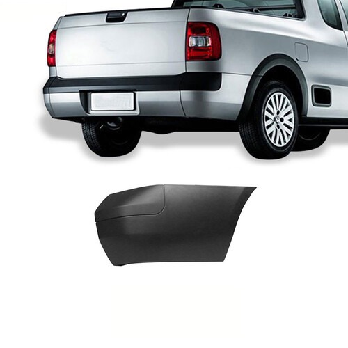 Para-choque Saveiro G5 2019 a 2013 G6 2013 a 2016 traseiro preto sem furo para sensor - 6362