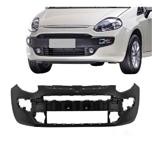 Para-choque Punto 2013 a 2017 dianteiro preto liso - 3512