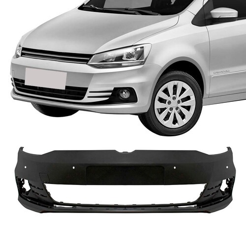 Para-choque Fox/Spacefox 2014 a 2022 dianteiro preto liso com furo para sensor - 6493