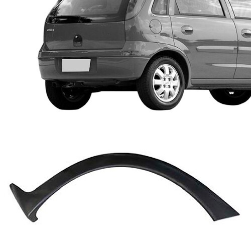 Moldura Para-lama Corsa Hatch 2003 a 2012 traseiro esquerdo preto liso - 174PTE