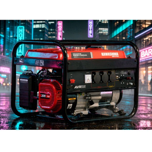 Gerador de energia 3 Kva a gasolina partida manual com AVR bivolt - GGN 3100  110V/220V